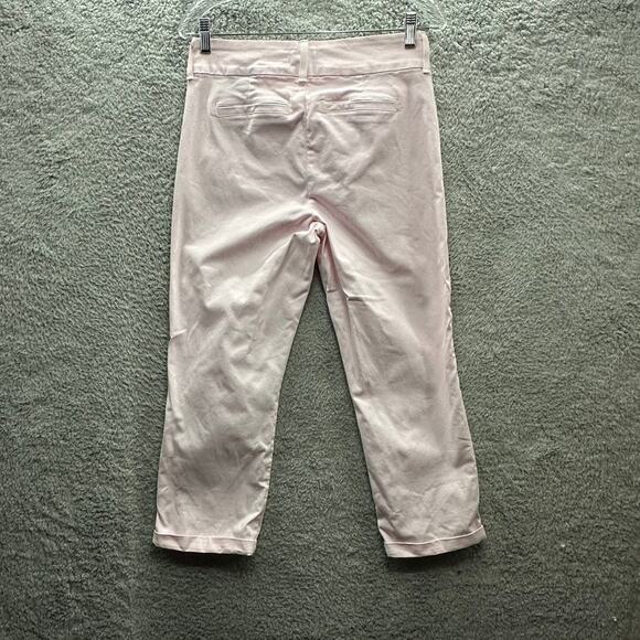 NYDJ Size 6 Pink Capri Stretchy Pants Rhinestones on Cuffs Comfort Casual - Picture 8 of 13